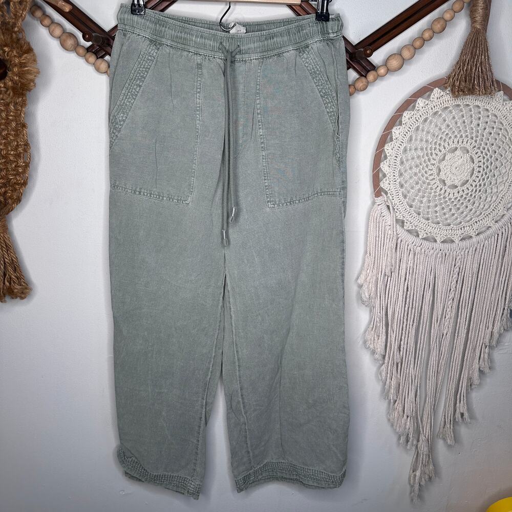 Joie Linen Blend Wide Leg Cropped Pants